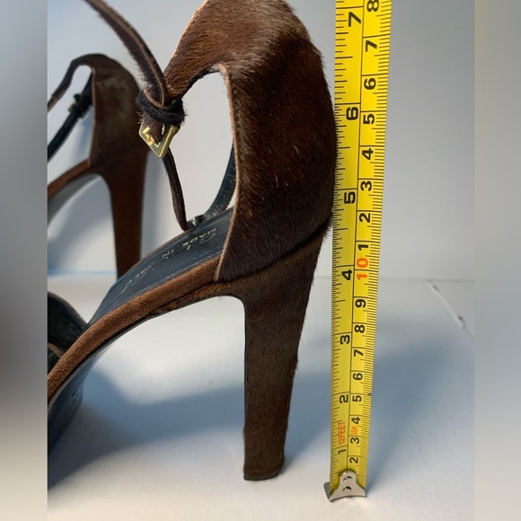 Gucci PLATFORM HEELS CHOCOLATE PONY FUR SIZE 10 B😍 - Picture 12 of 14